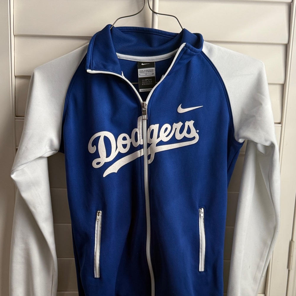 Nike Blue and White Dodgers Track Jacket - Picture 3 of 3